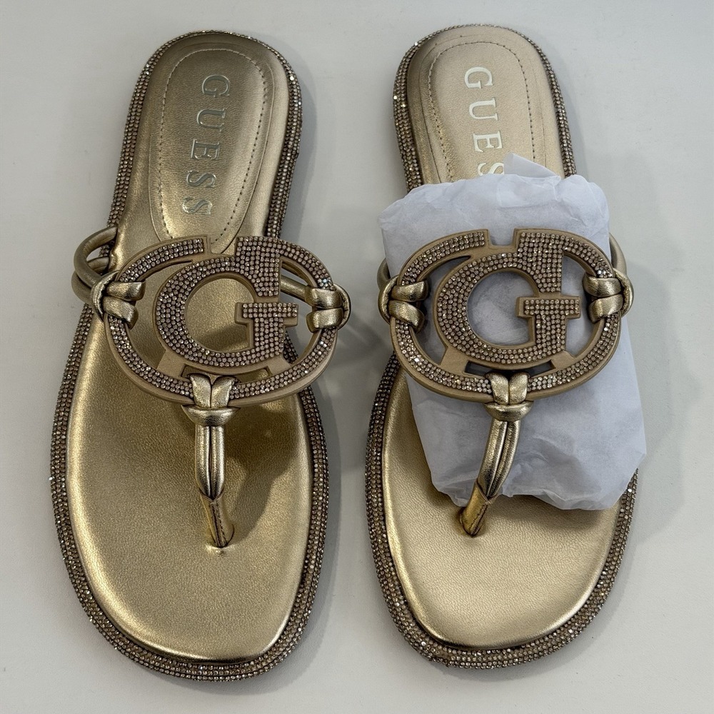GUESS‎ Size-7M Woman's Sandals Saima Flat Gold